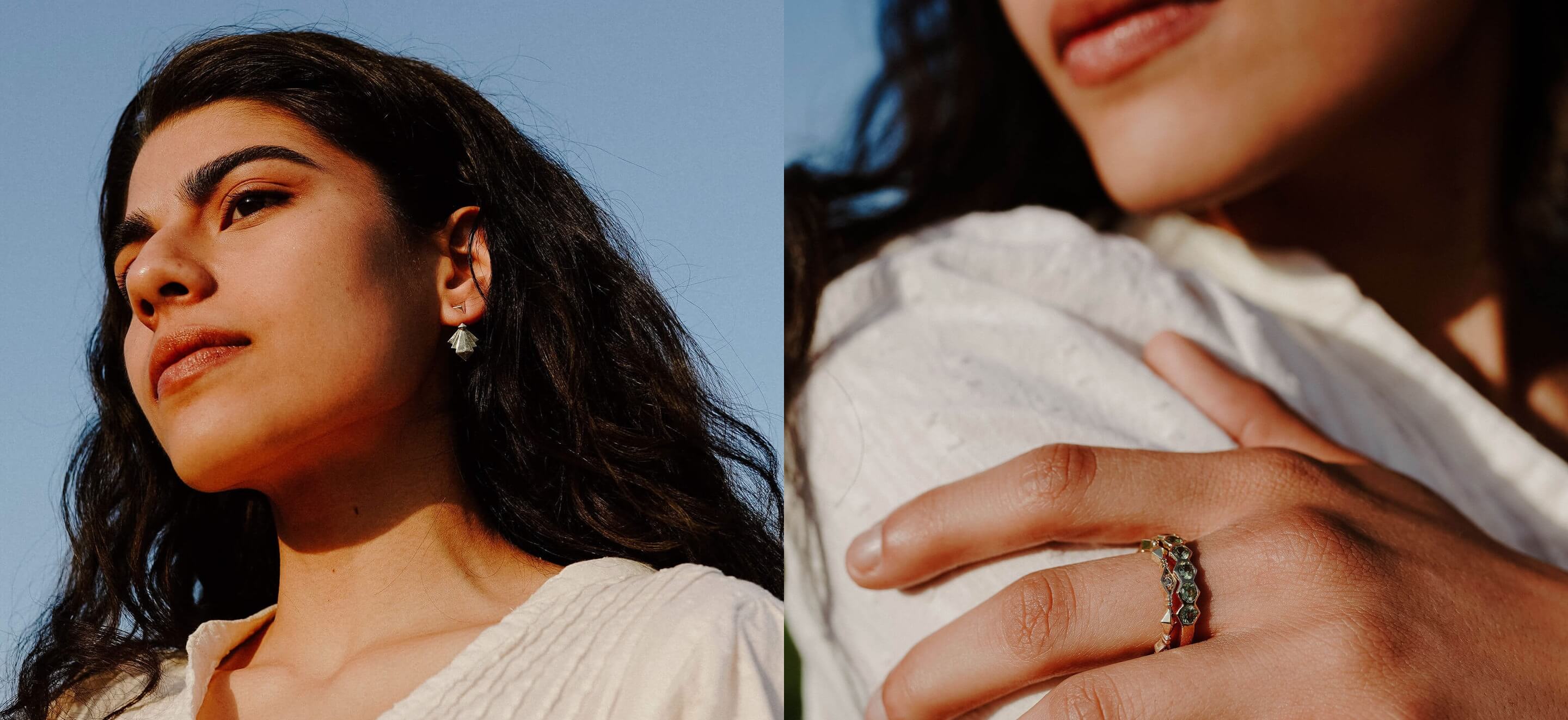 lovo jewelry geometric and art deco collections on models