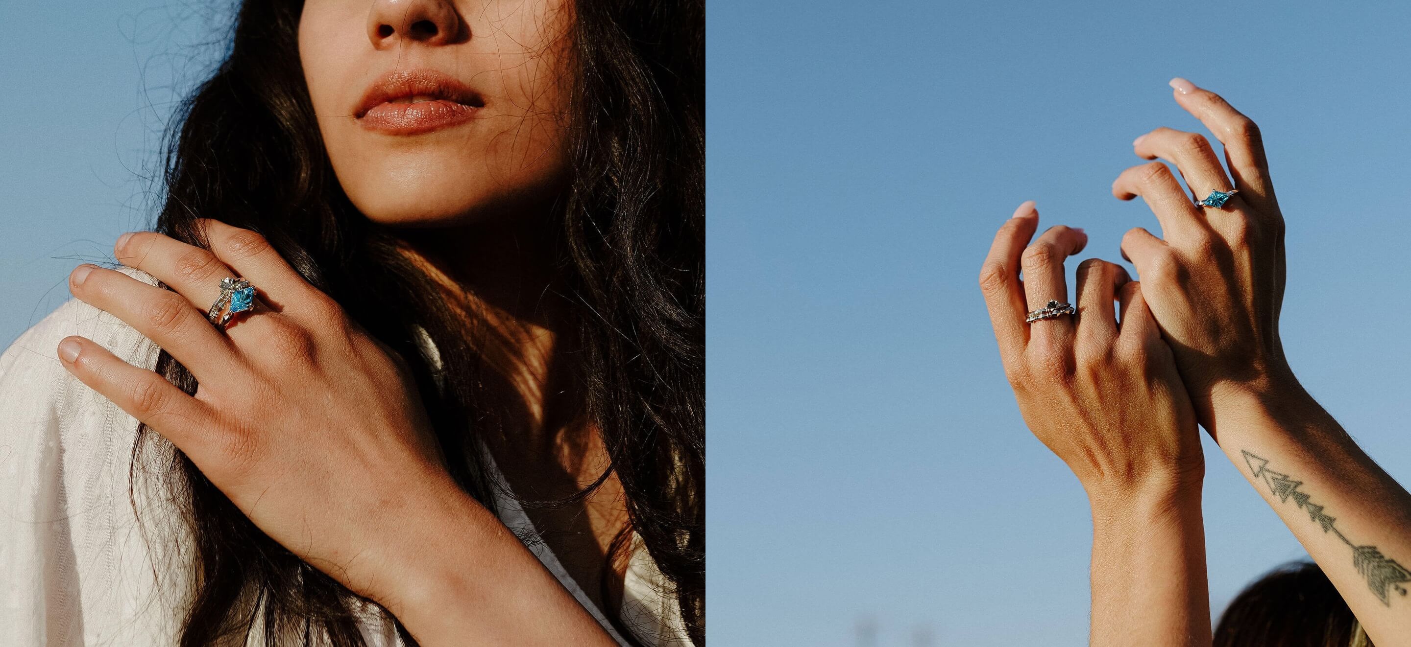 art deco collection jewelry on models