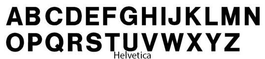 Helvetica text