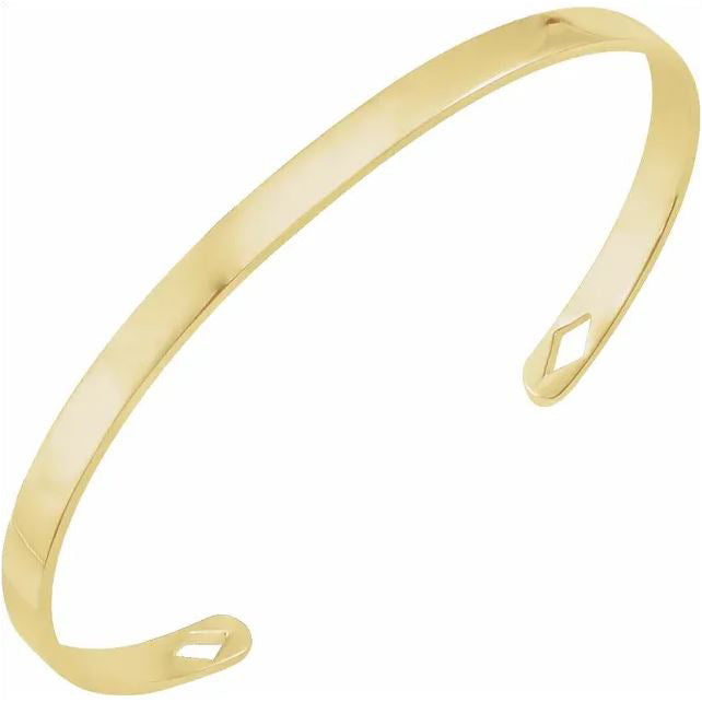 diamond cut out yellow gold cuff bracelet