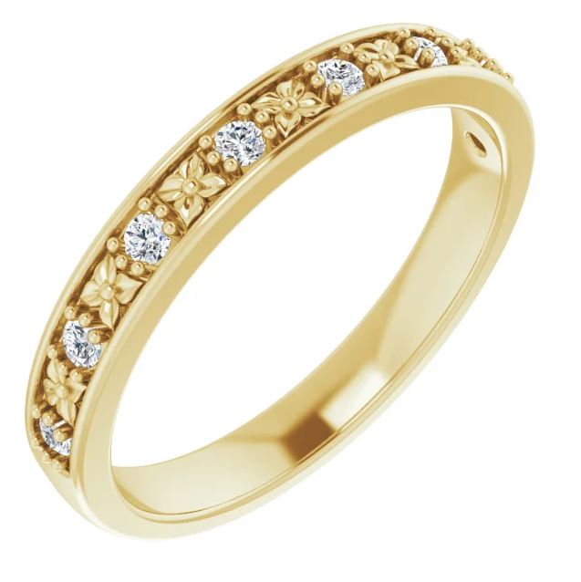diamond floral accent band