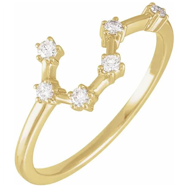 diamond horoscope ring