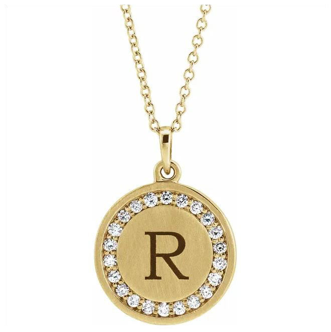 personalized diamond circle pendant