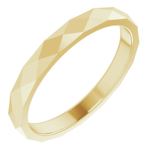 wide faceted gold band