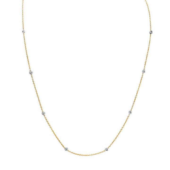 yellow gold station necklace